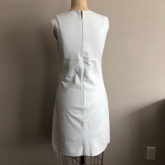 RAOUL perforated Genuine Leather white shift dress - Picture 4 of 8